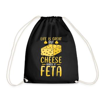 Jeu de mots feta au fromage - Sac de sport léger - noir - Devant