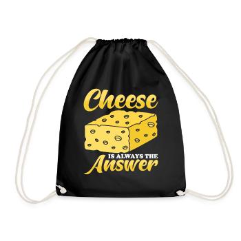 Cadeau au fromage - Sac de sport léger - noir - Devant