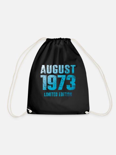 August 1973 Limited Edition Geburtstag Geschenk - Turnbeutel - Schwarz