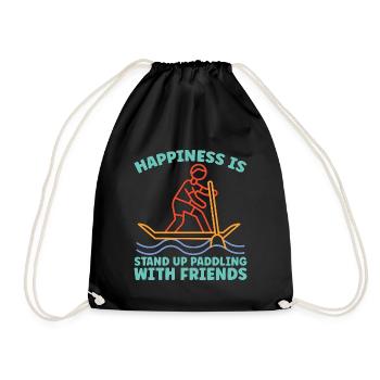 Stand Up Paddle Happiness Is Stand Water Sports - Turnbeutel - Schwarz - Vorne