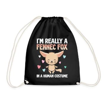 I'm really a Fennec Fox owner Fennec - Drawstring Bag - black - Front