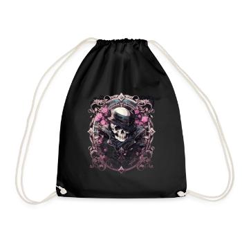 Crâne Crâne Crânes Crâne Squelette - Sac de sport léger - noir - Devant