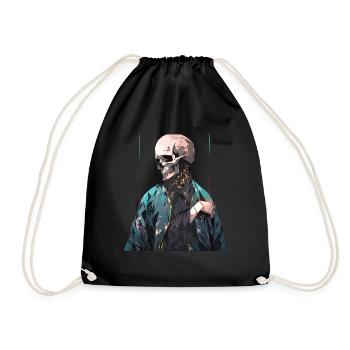 Crâne Crâne Crânes Crâne Squelette - Sac de sport léger - noir - Devant