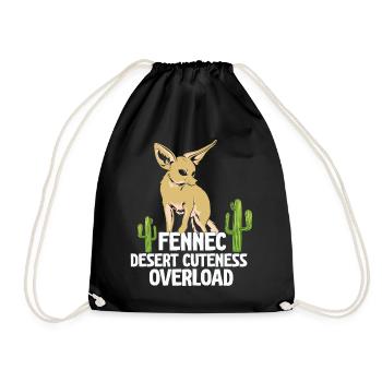 Fennec Fox Desert Cuteness Fennec Foxes - Drawstring Bag - black - Front