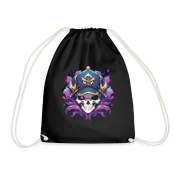 Crâne Crâne Crânes Crâne Squelette - Sac de sport léger - noir - Devant