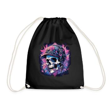 Crâne Crâne Crânes Crâne Squelette - Sac de sport léger - noir - Devant