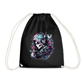 Crâne Crâne Crânes Crâne Squelette - Sac de sport léger - noir - Devant