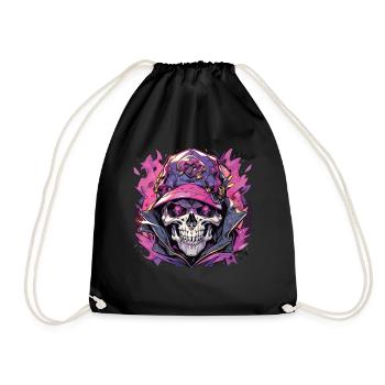 Crâne Crâne Crânes Crâne Squelette - Sac de sport léger - noir - Devant