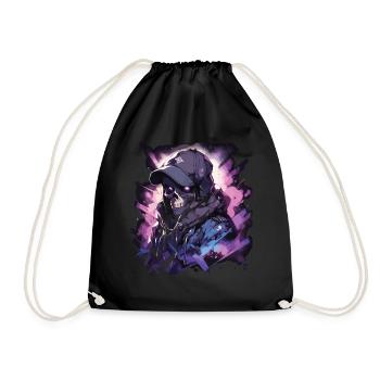 Crâne Crâne Crânes Crâne Squelette - Sac de sport léger - noir - Devant