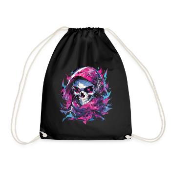 Crâne Crâne Crânes Crâne Squelette - Sac de sport léger - noir - Devant