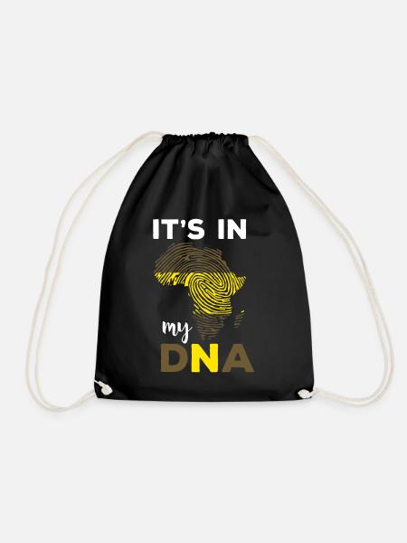 Its In My DNA Black History Month African Roots - Drawstring Bag - black