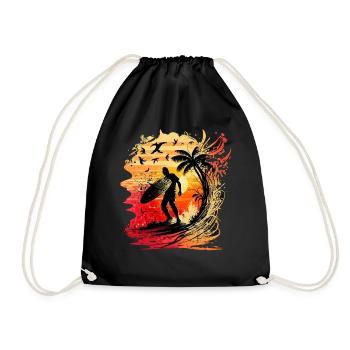 Surfeur cool à la première lumière du matin - Sac de sport léger - noir - Devant