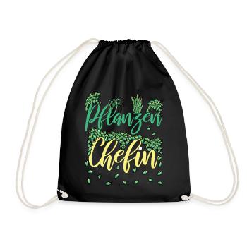 Garten Pflanzen Chefin Frauen Geschenkidee - Turnbeutel - Schwarz - Vorne
