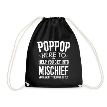 Poppop Mischief Design für Herren von Enkelkindern - Turnbeutel - Schwarz - Vorne