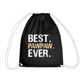Mens Best PawPaw Ever graphic Great Fathers Day - Drawstring Bag - black - Front