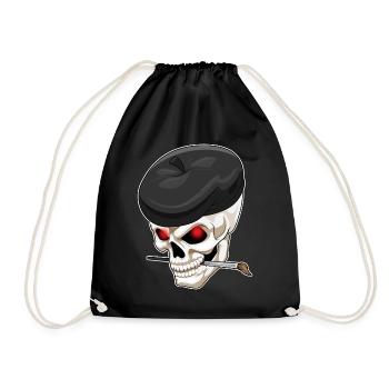 Totenkopf Maler Pinsel Malen - Turnbeutel - Schwarz - Vorne