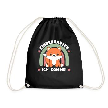 Kindergarten Ich Komme! Fuchs - Turnbeutel - Schwarz - Vorne