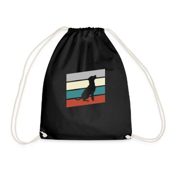 Hund Retro - Turnbeutel - Schwarz - Vorne