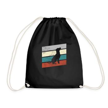 Hund Retro - Turnbeutel - Schwarz - Vorne
