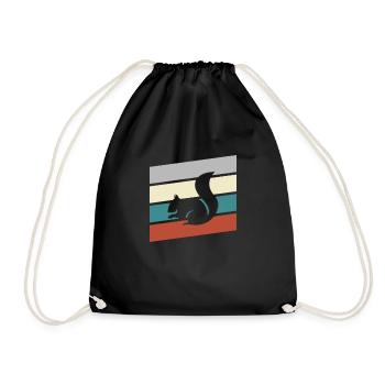Squirrel Retro - Drawstring Bag - black - Front