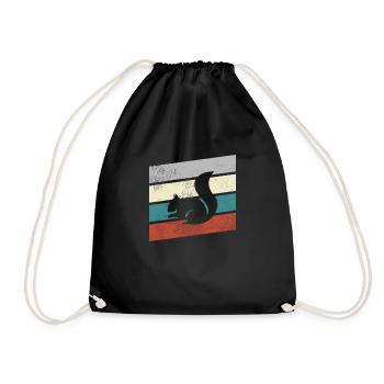 Squirrel Retro - Drawstring Bag - black - Front