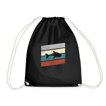 Fish Retro - Drawstring Bag - black - Front