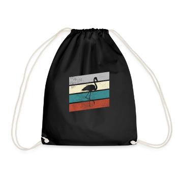 Flamant rose Rétro - Sac de sport léger - noir - Devant