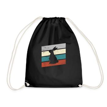 Lapin Rétro - Sac de sport léger - noir - Devant