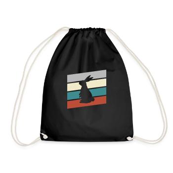 Lapin Rétro - Sac de sport léger - noir - Devant