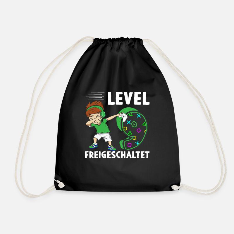 Level 9 Jahre Geburtstagsshirt Gamer 2014 - Turnbeutel - Schwarz