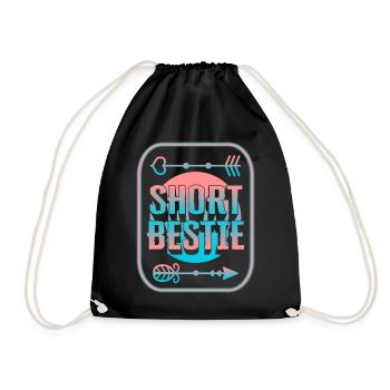 Chemise de l’amitié, Short Bestie Cute Tee, Sœurs - Sac de sport léger - noir - Devant