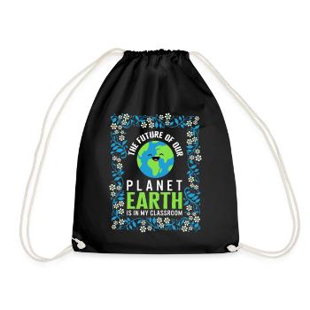 Earth Shirt, Die Zukunft des Planeten Erde - Turnbeutel - Schwarz - Vorne