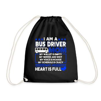 Bus Driver I'm A Bus Driver Mom - Drawstring Bag - black - Front