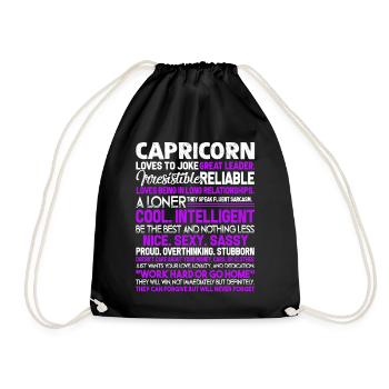 Capricorn Things About Capricorn - Drawstring Bag - black - Front
