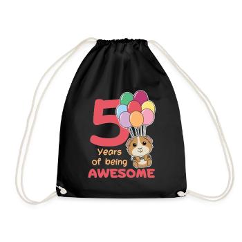 Cochons d’Inde pour les enfants de 5e anniversaire cinq - Sac de sport léger - noir - Devant