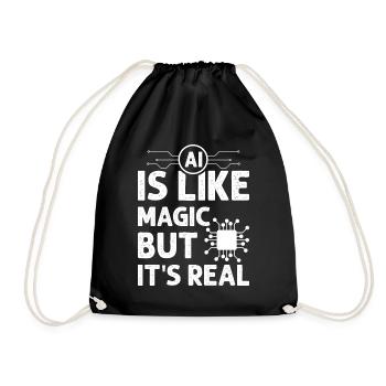 L’IA est comme de la magie mais elle est réelle - AI Artificial Int - Sac de sport léger - noir - Devant