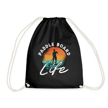 Stand Up Paddle Board Life Water Sports SUP Board - Drawstring Bag - black - Front