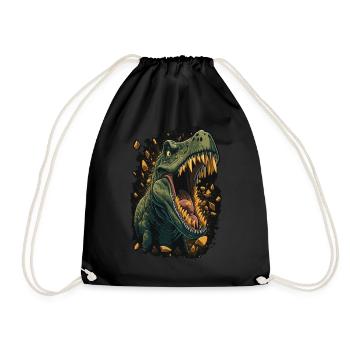 Roaring T-Rex Tyrannosaurus Rex Dinosaur Head - Turnbeutel - Schwarz - Vorne