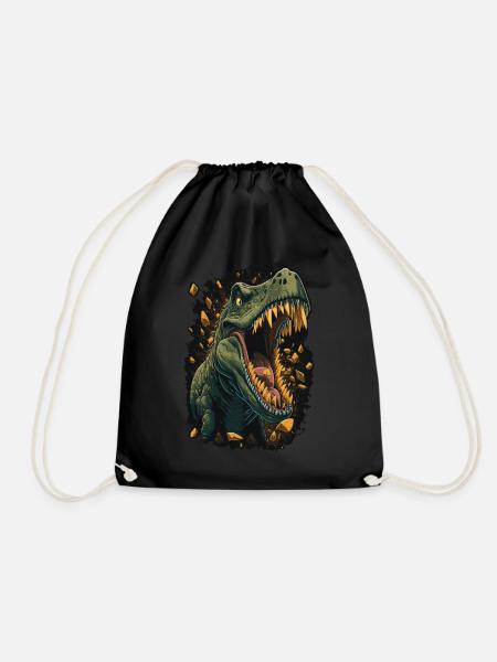 Roaring T-Rex Tyrannosaurus Rex Dinosaur Head - Turnbeutel - Schwarz