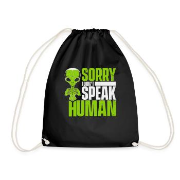 Désolé je ne parle pas humain Außerirdischer extraterrestre OVNI - Sac de sport léger - noir - Devant