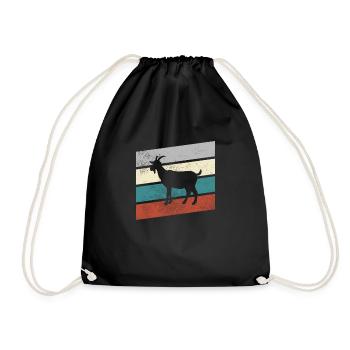Goat Retro - Drawstring Bag - black - Front