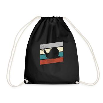 Snail Retro - Drawstring Bag - black - Front