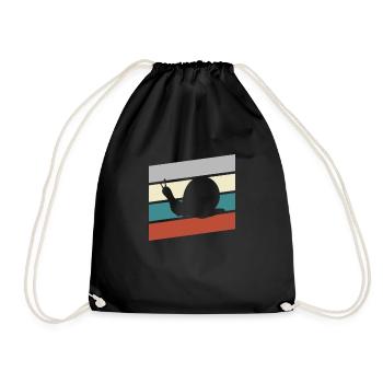 Snail Retro - Drawstring Bag - black - Front