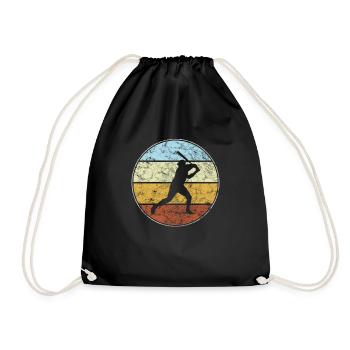 baseball retro - Turnbeutel - Schwarz - Vorne