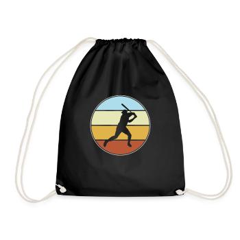 baseball retro - Turnbeutel - Schwarz - Vorne