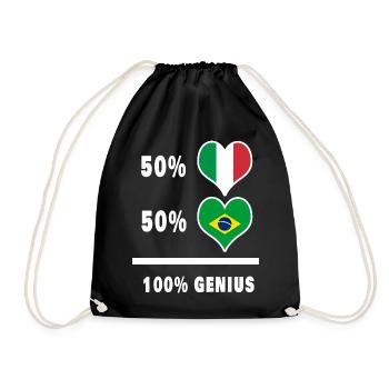 Drapeaux 100% fantastiques du Brésil et de l’Italie - Sac de sport léger - noir - Devant