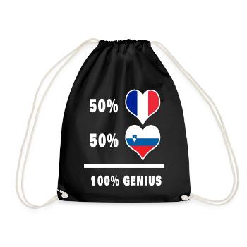Slovenia and France 100% awesome flags - Drawstring Bag - black - Front