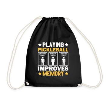 Pickleball Spielen Verbessert Memory Dink Player - Turnbeutel - Schwarz - Vorne