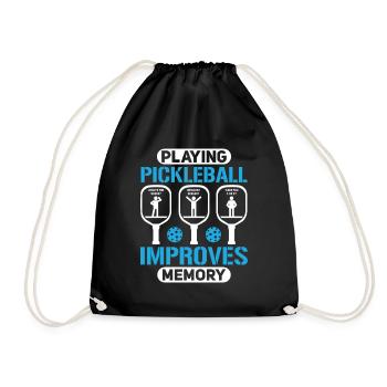 Pickleball Spielen Verbessert Memory Dink Player - Turnbeutel - Schwarz - Vorne