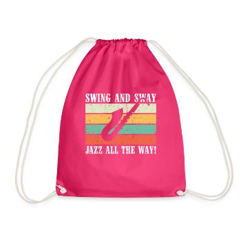 Swing and Sway Jazz all the Way - Jazz Musiker - Turnbeutel - Fuchsia - Vorne